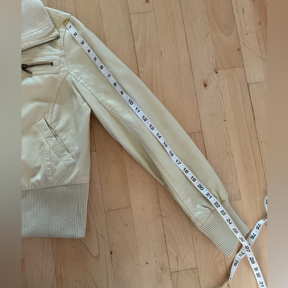 Yoki Butter yellow Y2K bomber leather jacket size medium - Picture 8 of 10